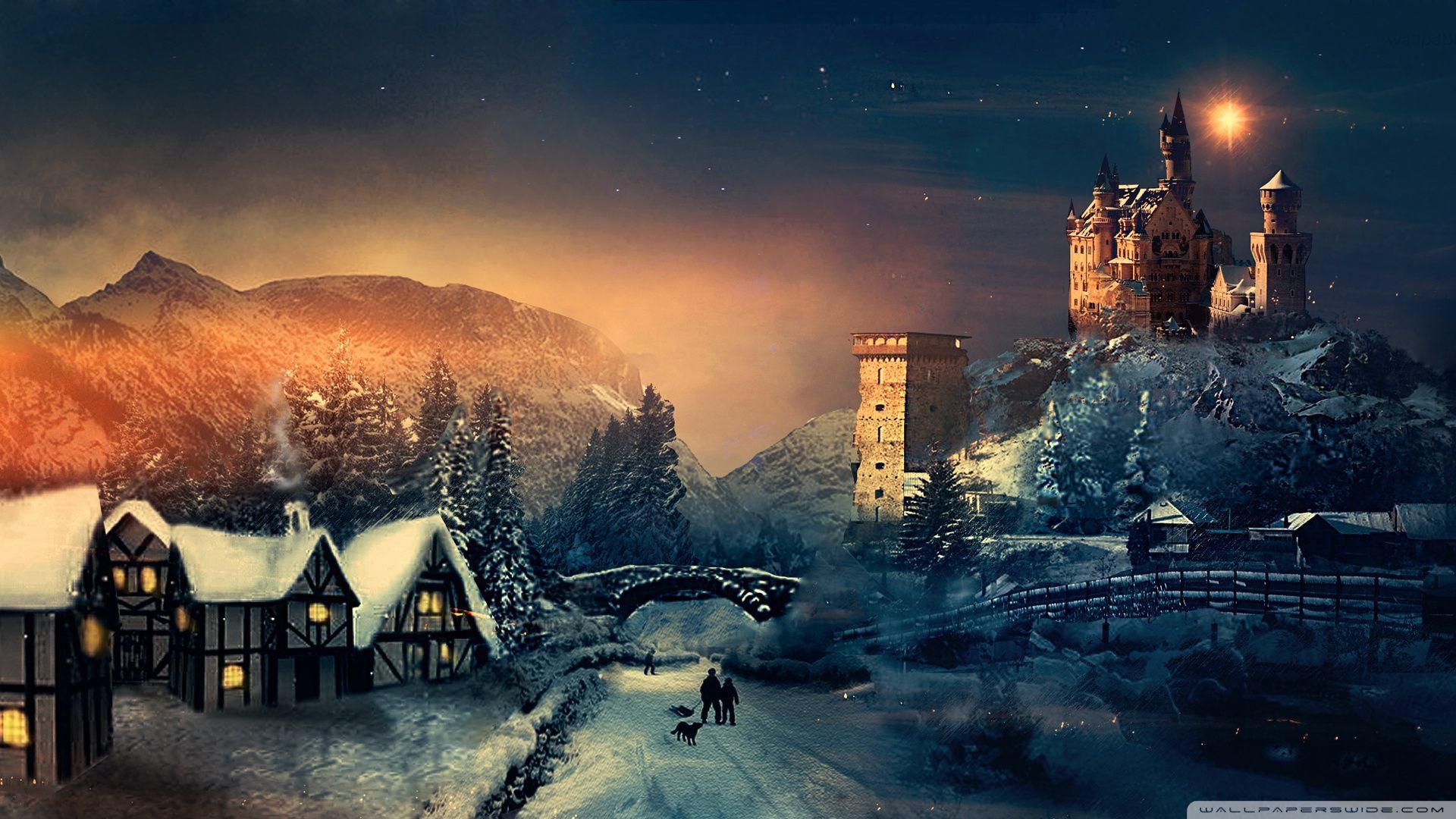 Winter christmas fantasy wallpaper Christmas tree a fantasy ultra HD desktop background wallpaper