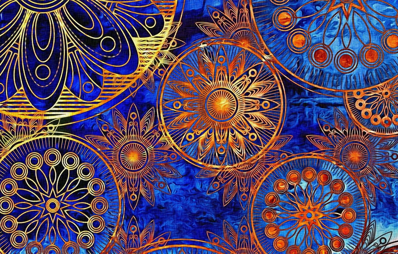 Wallpaper bright colors, abstraction, background, figure, ornament, picture, canvas, Indian pattern, acrylic image for desktop, section абстракции