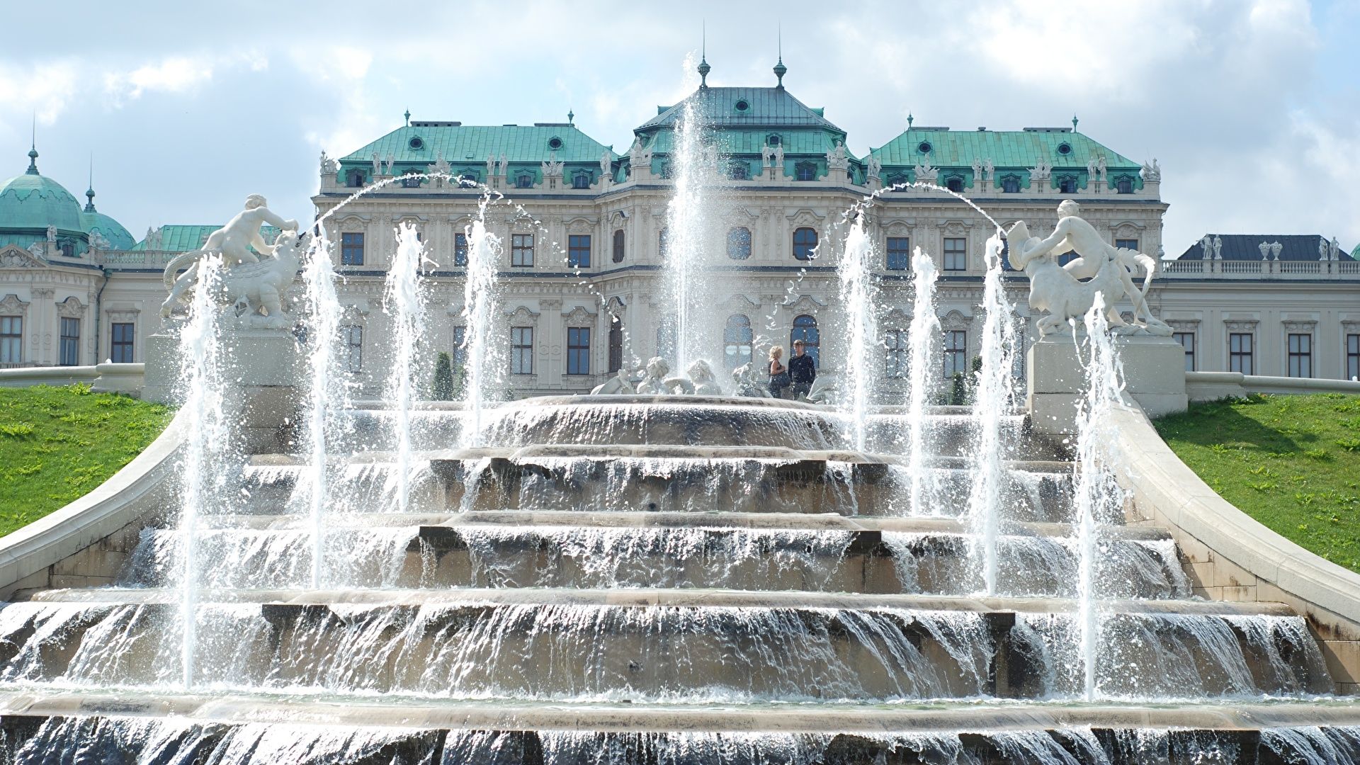 Photos Vienna Austria Fountains Palace complex Belvedere 1920x1080