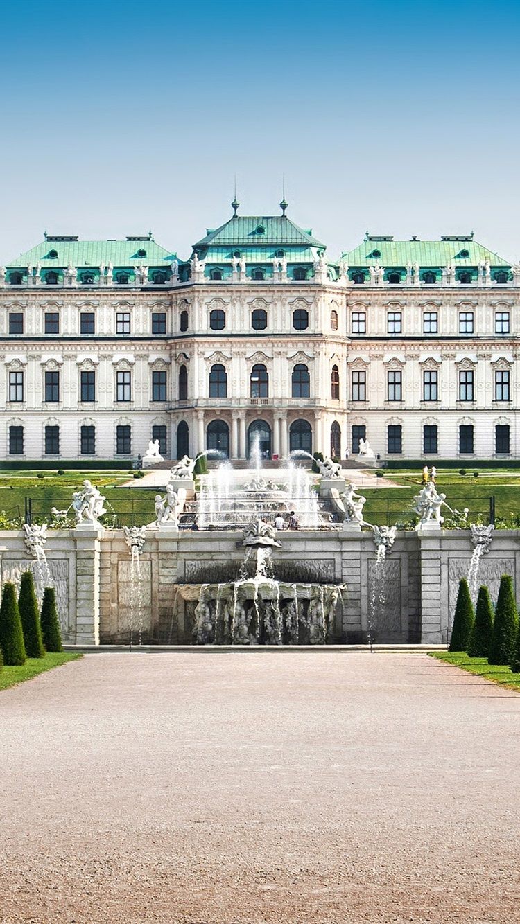 Austria, Vienna, Palace, Fountains, Sculpture, Lawn 750x1334 IPhone 8 7 6 6S Wallpaper, Background, Picture, Image