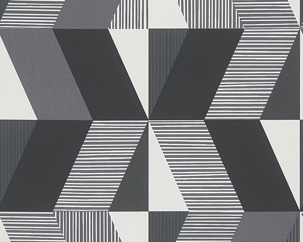 B&W 3 and White Look Grey, Black, White Wallpaper Sample, Wall Decor: Amazon.co.uk: DIY & Tools