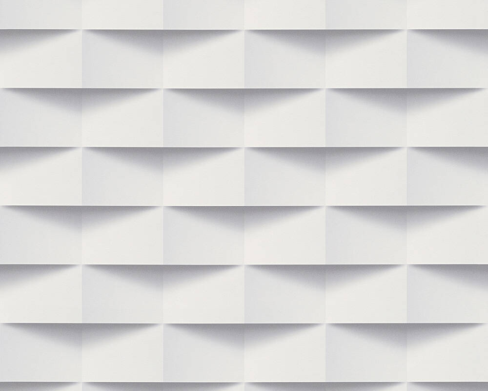 A.S. Création Wallpaper «Tile, 3D, Grey, White» 302481