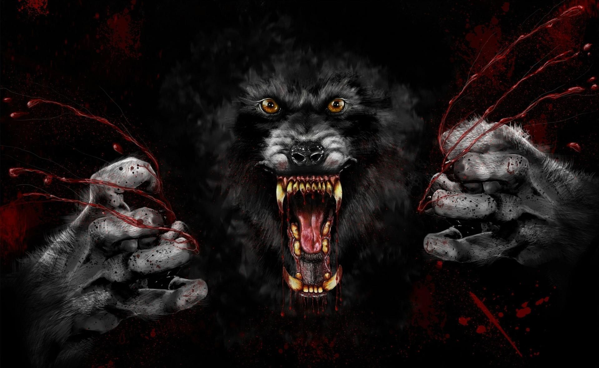 Real Scary Wolf Wallpaper