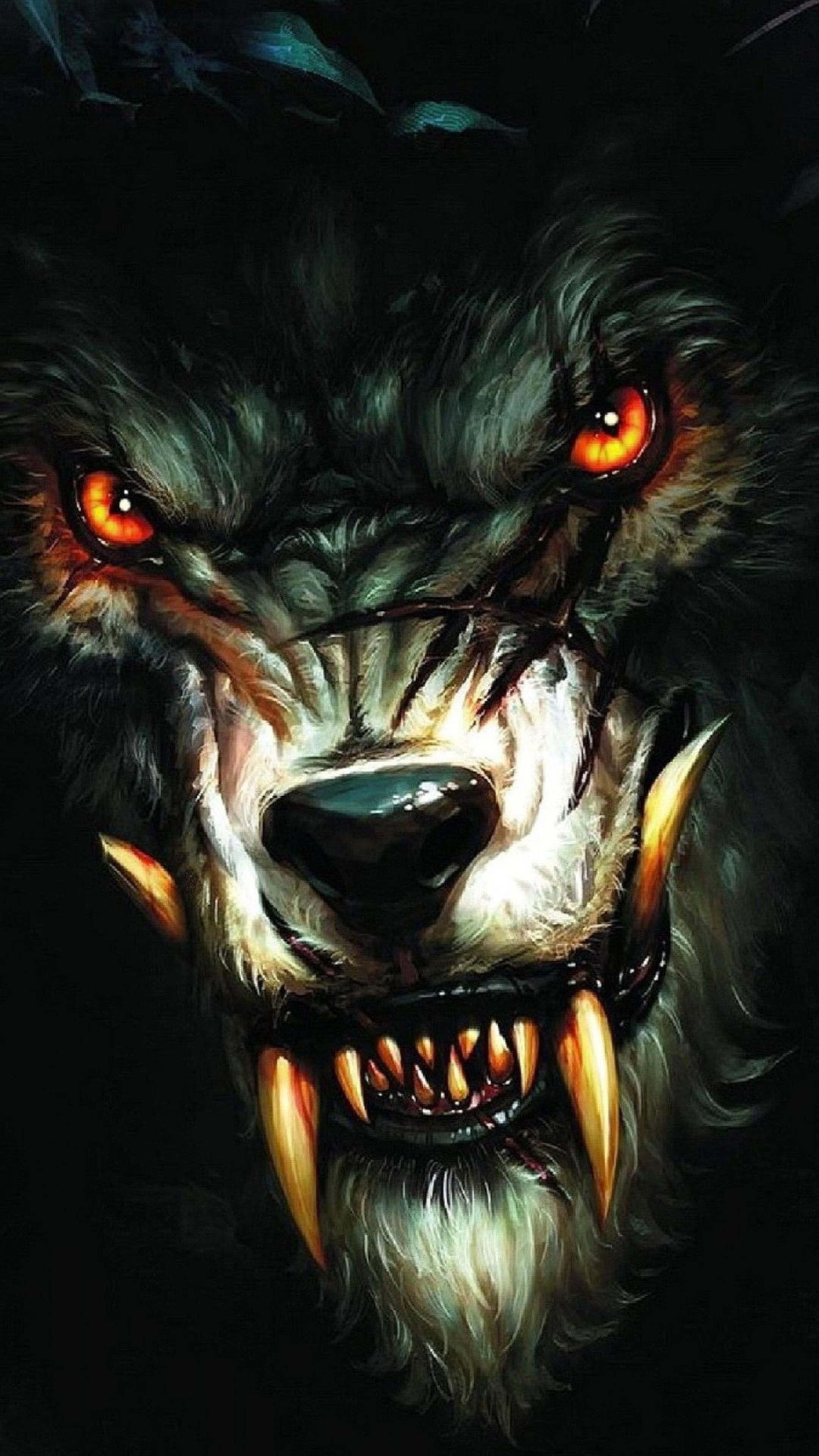 AMOLED Animal Wallpaper. Wolf wallpaper, Scary wallpaper, Werewolf art