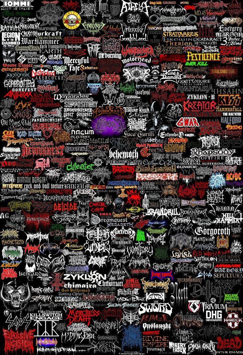 metal_bands_ 800×1.165 píxeles. Metal band logos, Rock band logos, Band wallpaper