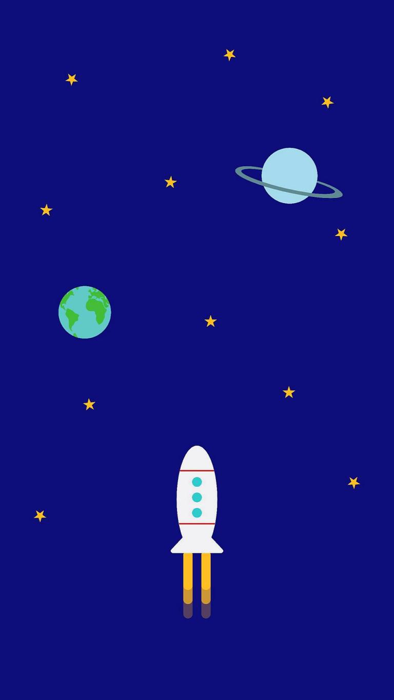 Space Earth Rocket Minimal HD 1080p Mobile Wallpaper Download