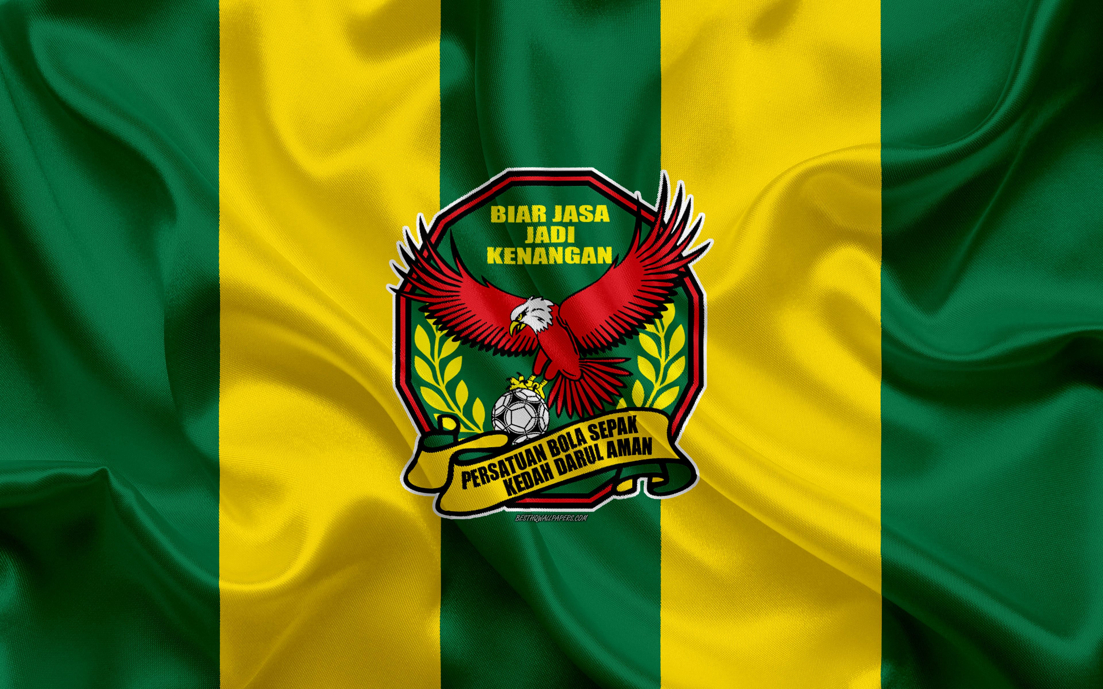 Kedah United Fc, 4k, Logo, Silk Texture, Malaysian HD Wallpaper