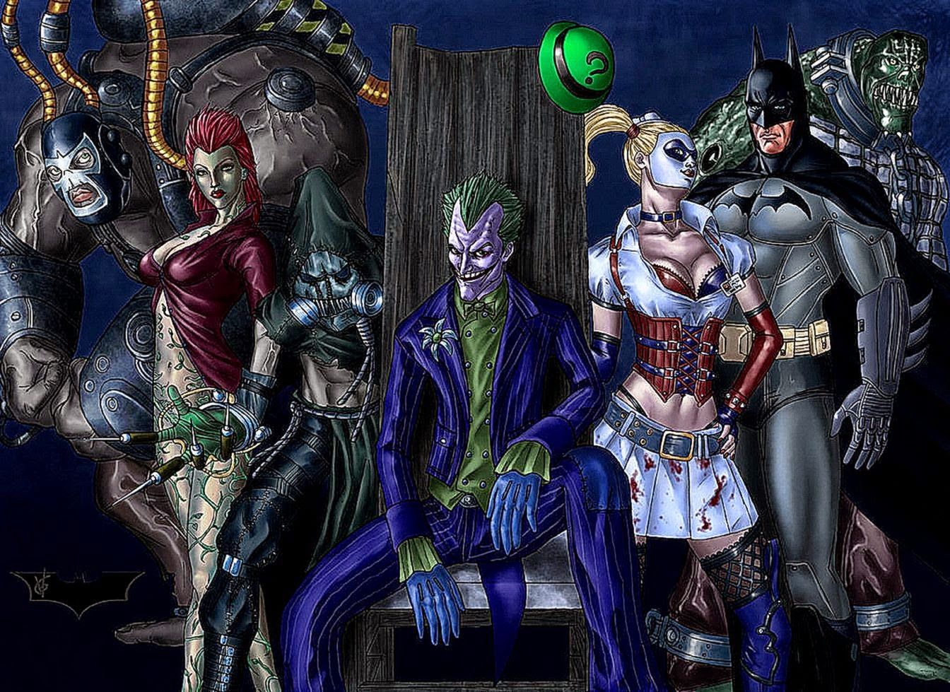 Batman Arkham Knight 3D Animation Wallpaper Quinn And Joker Arkham Asylum HD Wallpaper