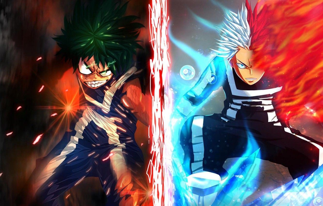 Wallpaper My hero Academy, My Hero Academia, Boku No Hero Academy, Midori Isuku, Todoroki Shoto image for desktop, section сёнэн