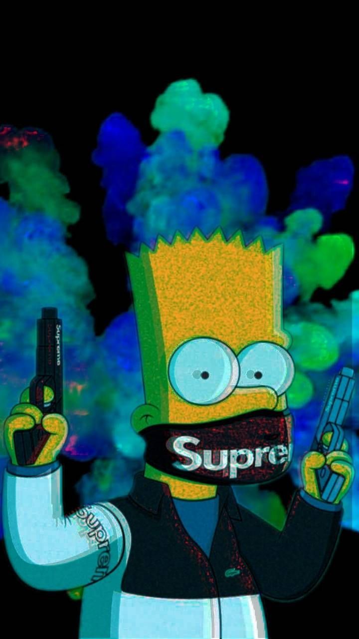Supreme bart. Bart simpson art, Simpson wallpaper iphone, Simpsons art