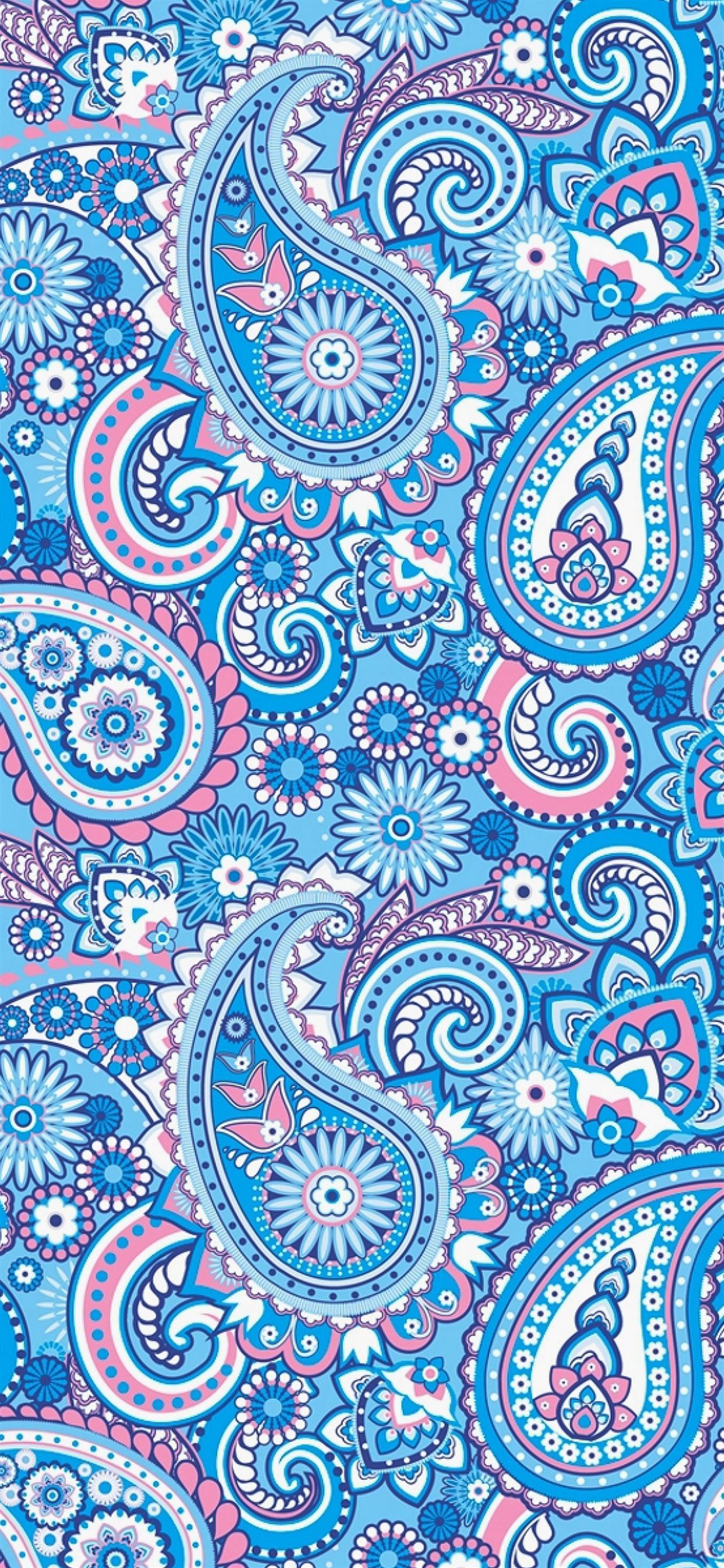 Decorative pattern blue art iPhone X Wallpaper Free Download