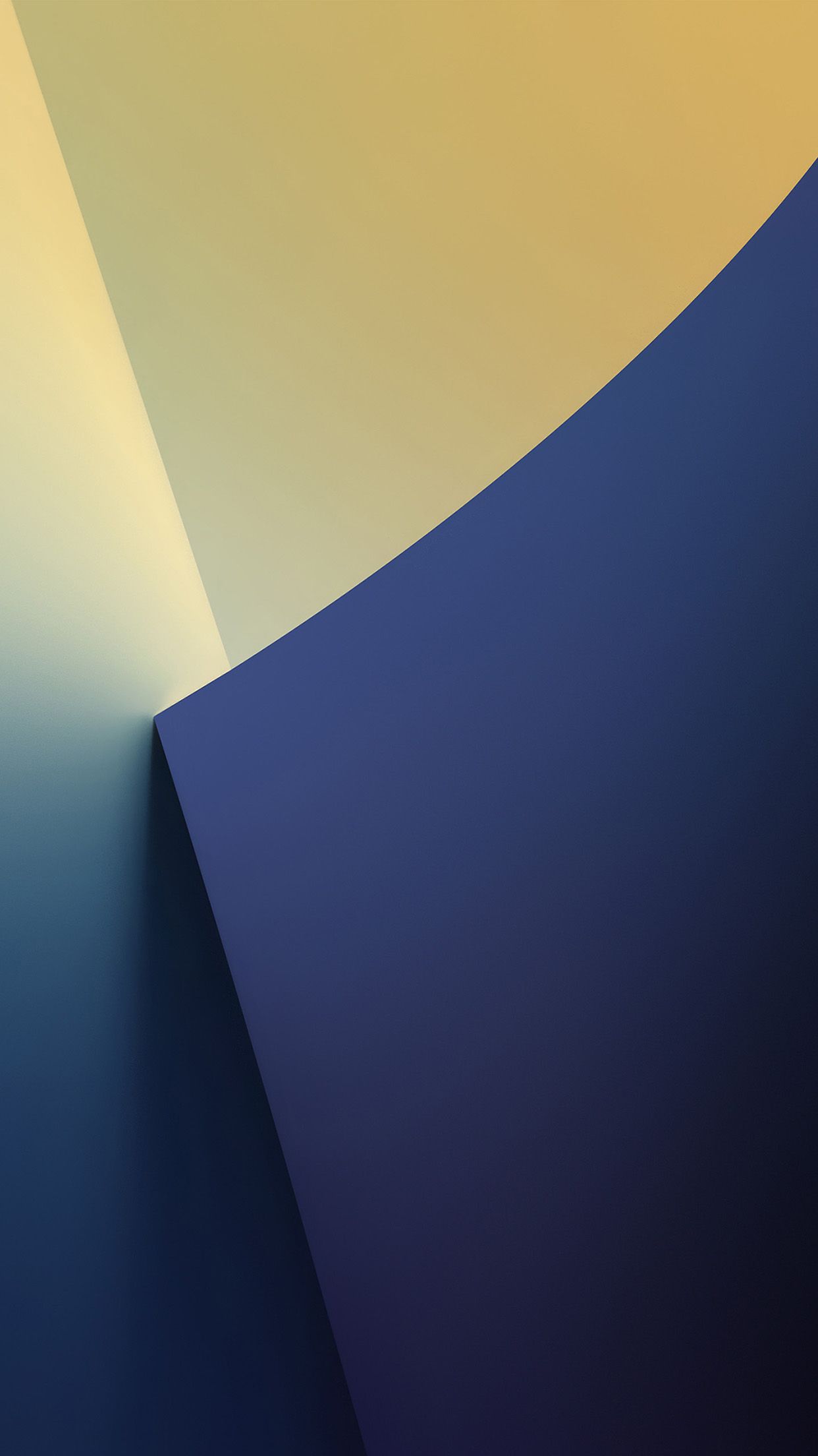 Simple Minimal Polygon Blue Yellow Art Pattern Wallpaper