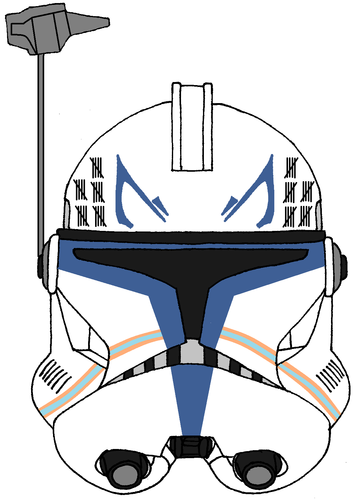 Clone Trooper Captain Rex's Helmet 3. Star wars drawings, Star wars art, Star wars helmet