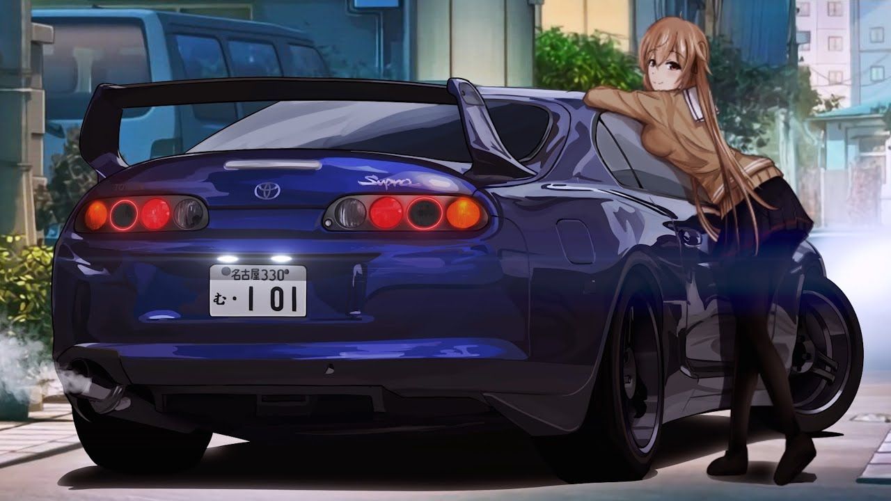 Animated Toyota Supra with Anime Girl (Murasame) [Wallpaper Engine]