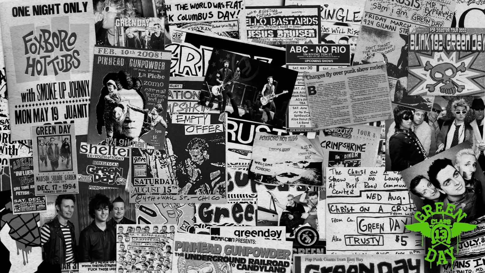 Download Newspaper Clippings Of Punk Rock Bands Wallpaper | Wallpapers.com