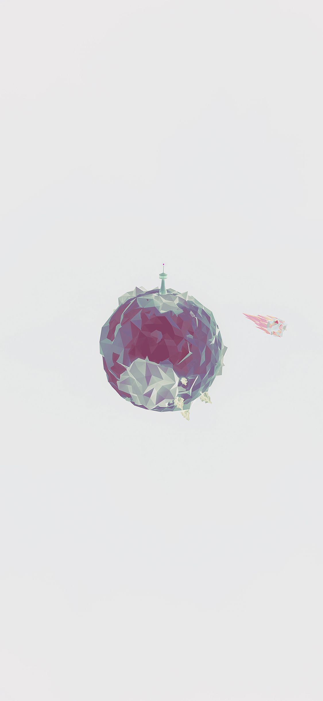 Polygon Planet Cute Minimal Simple Art iPhone X Wallpaper Free Download