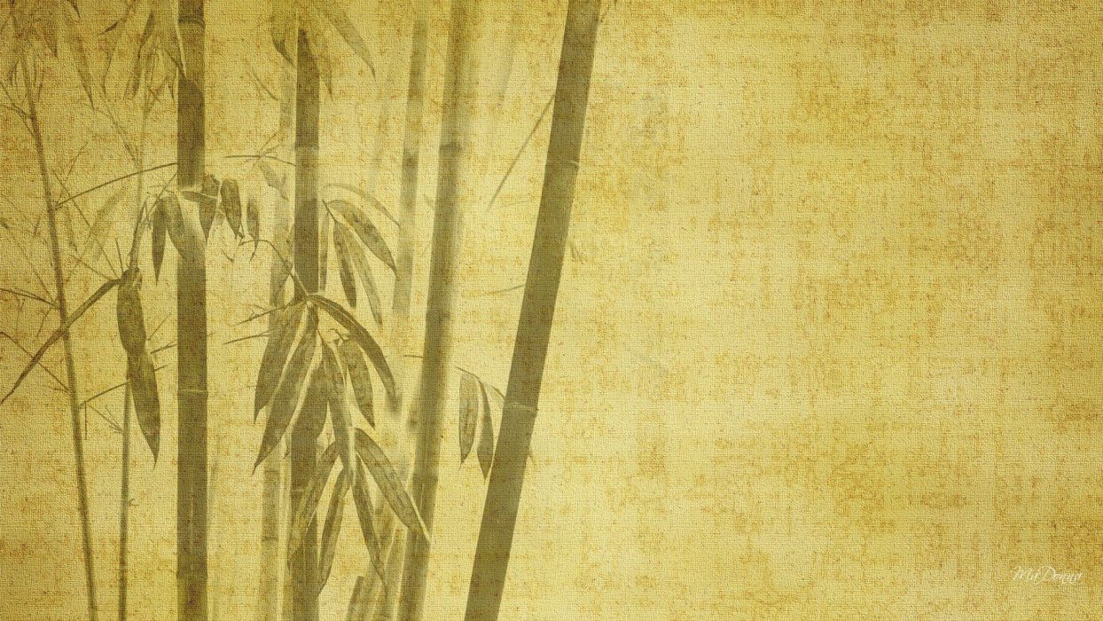 Bamboo digital art oriental drawings background simple wallpaperx1080
