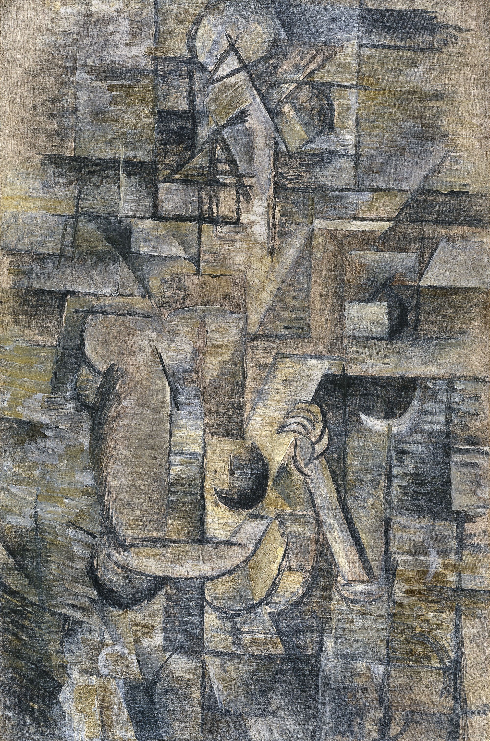 Mujer con mandolina Braque. Museo thyssen, Cubismo analitico, Cubismo