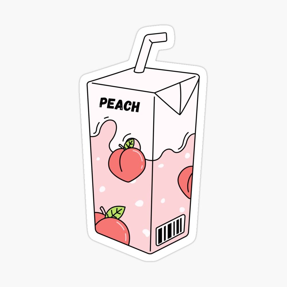Peach Milk Carton' Sticker by littlehapa. Pegatinas bonitas, Pegatinas imprimibles, Pegatinas kawaii