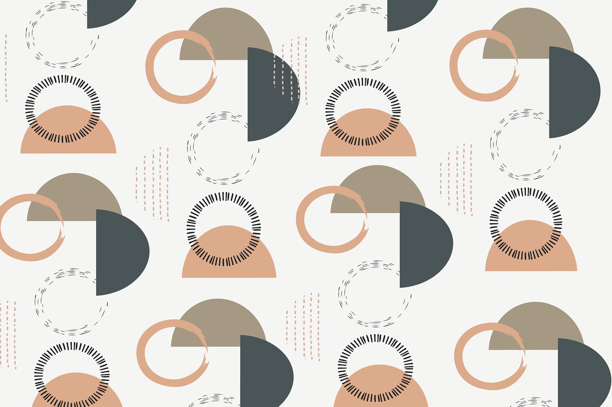 Nude Geometric Wallpaper Mural