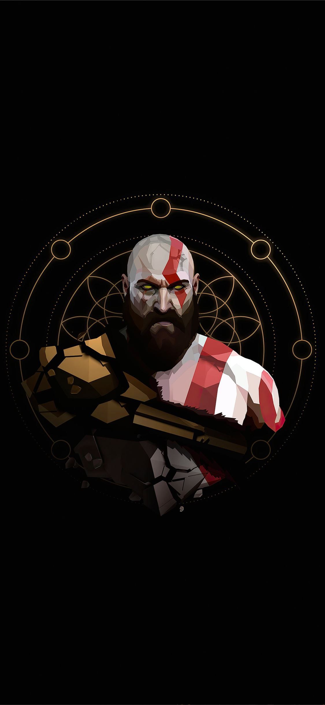 kratos minimal artwork 4k iPhone X Wallpaper Free Download