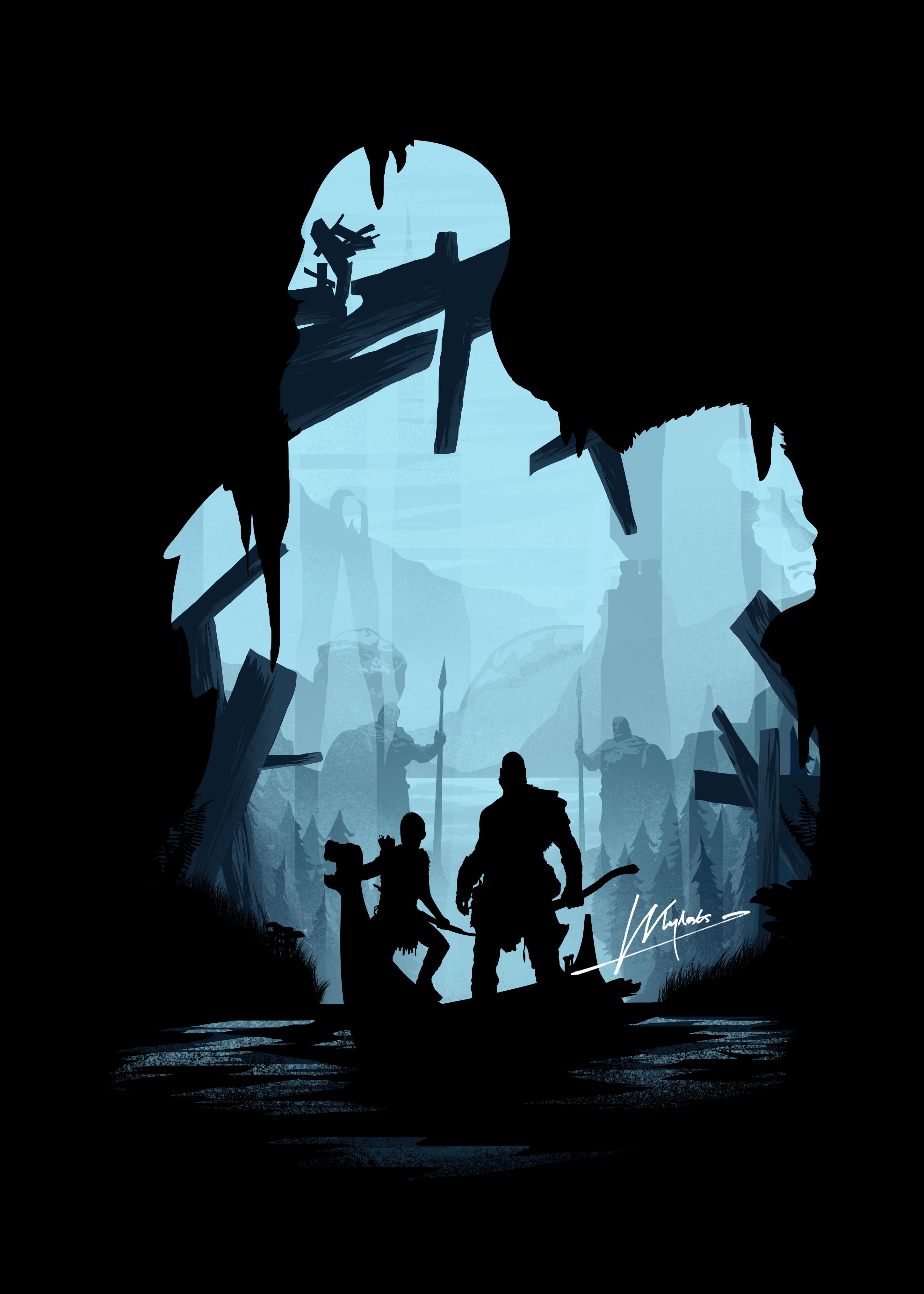 God of War' Poster Print by whyadiphew. Displate. God of war, The last of us, Minimalist poster