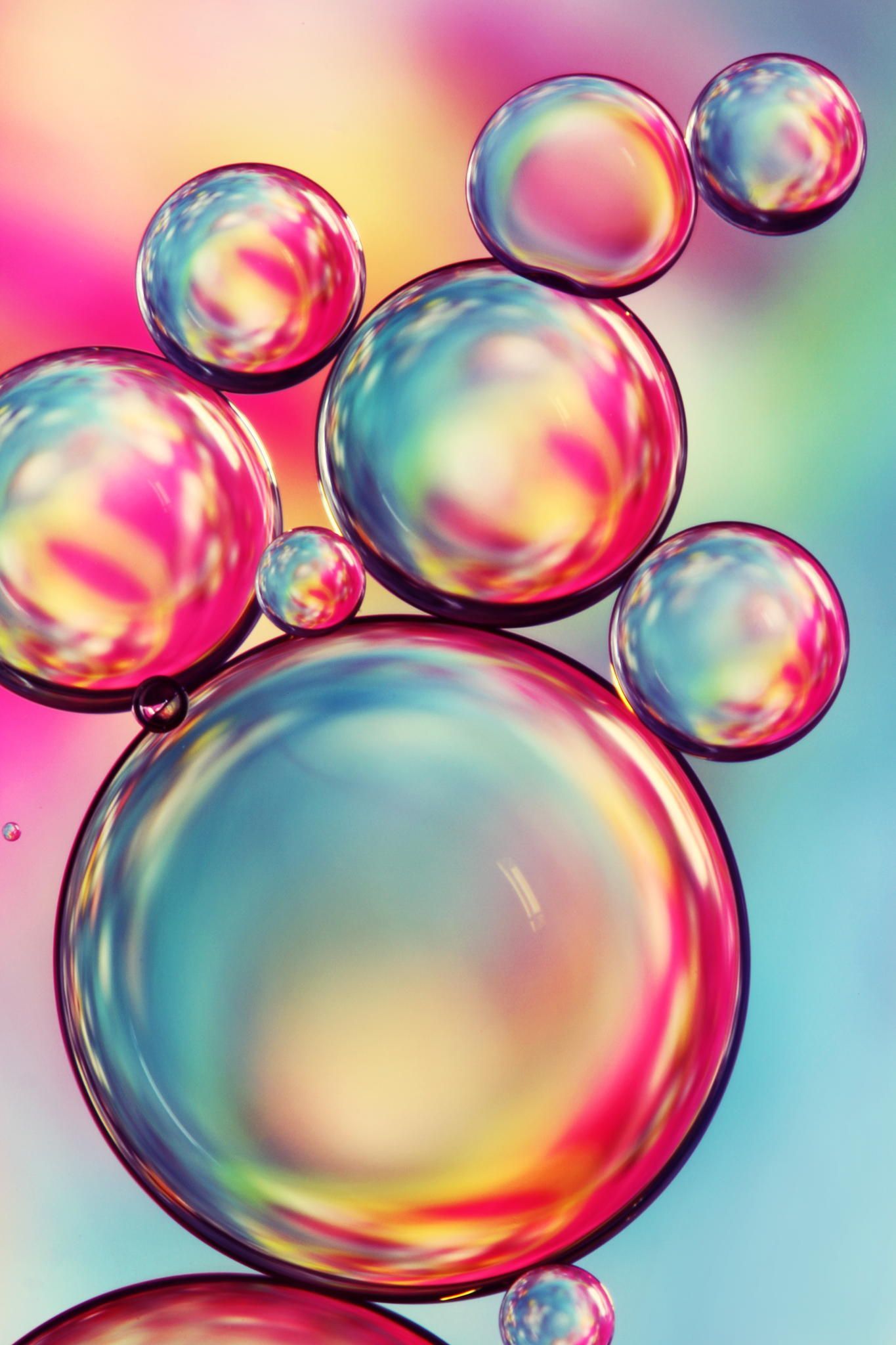 Rainbow Oil Drops II. Bubble art, Bubbles wallpaper, Bubbles photography