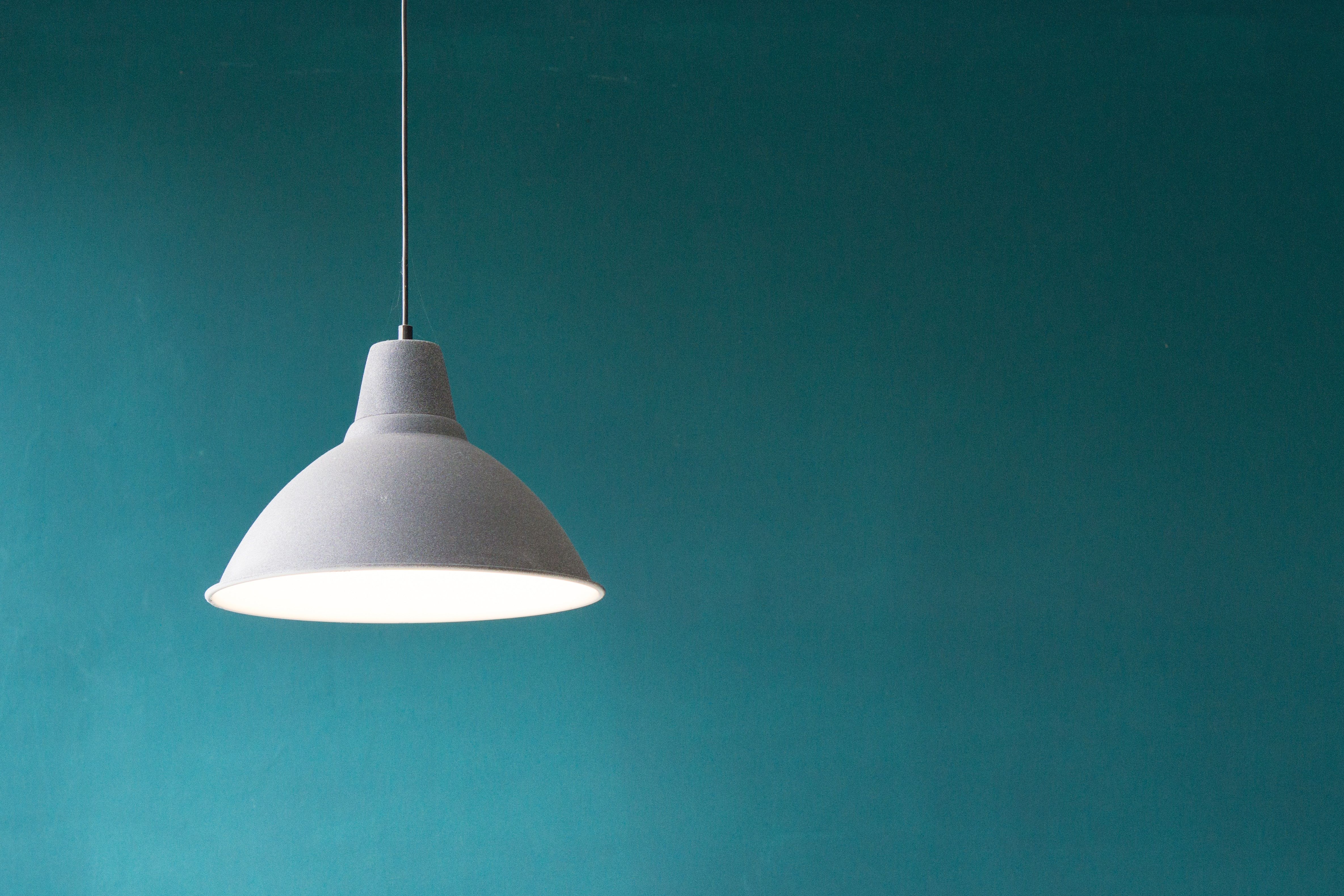 6000x4000 home, work, basic, interior, minimal, background, minimalist, light, lighting, teal, office, illumination, illumination ceiling, light bulb, Public domain image, lamp, HD wallpaper
