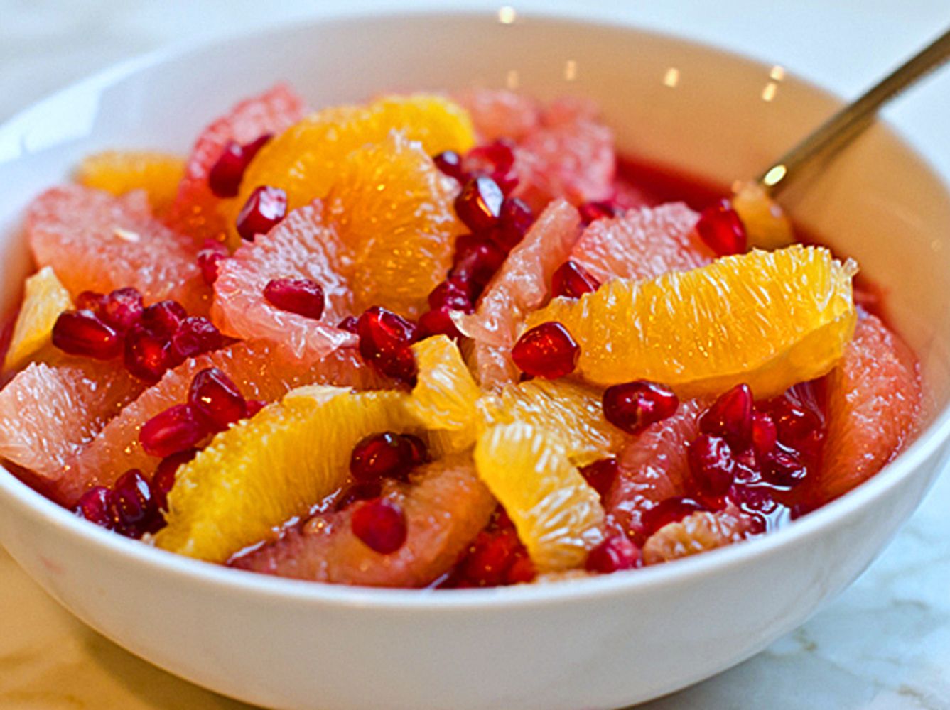 Citrus and Pomegranate Fruit Salad Upon a Chef