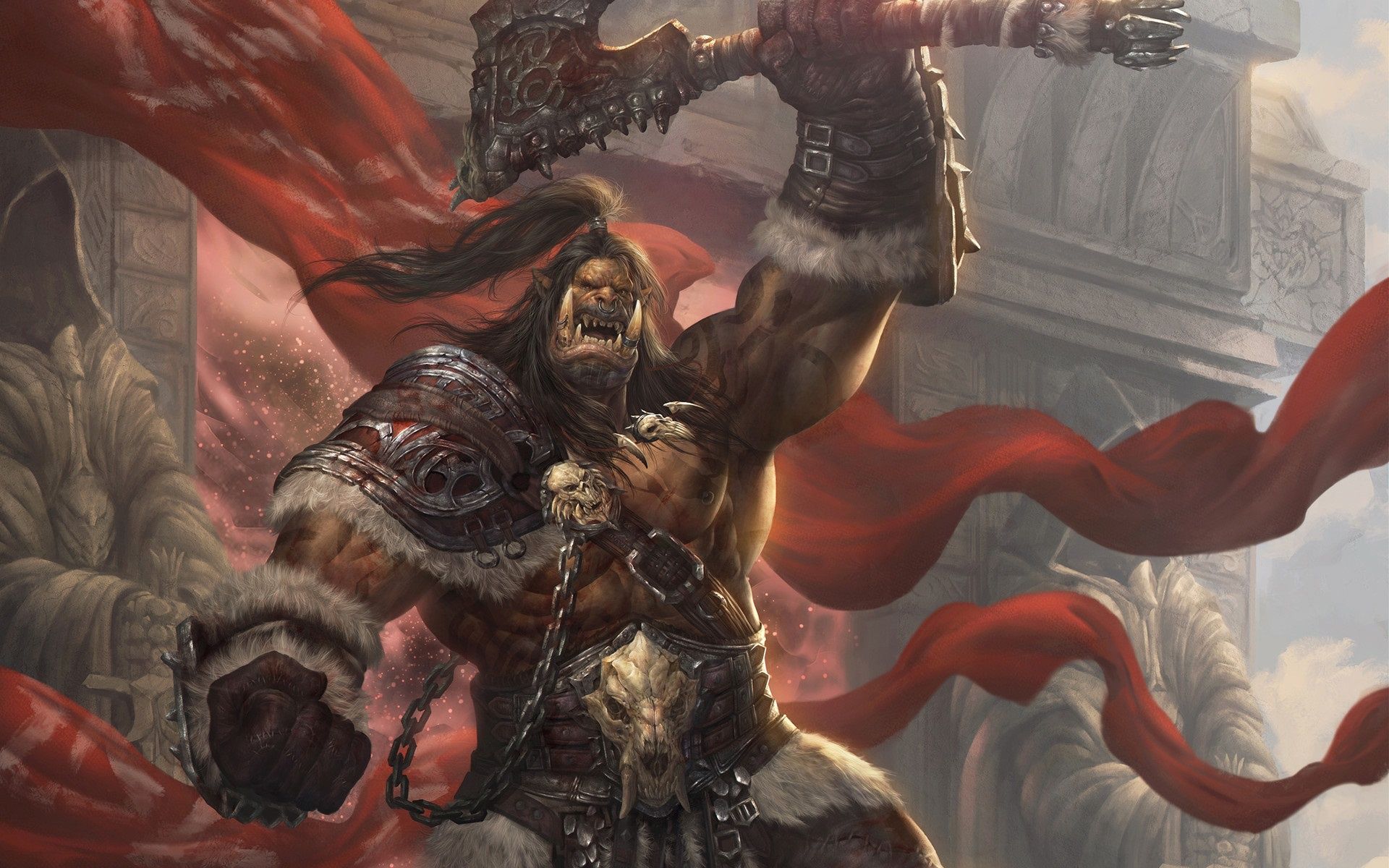Grommash Hellscream, Orc, Warrior, WoW, Art wallpaper