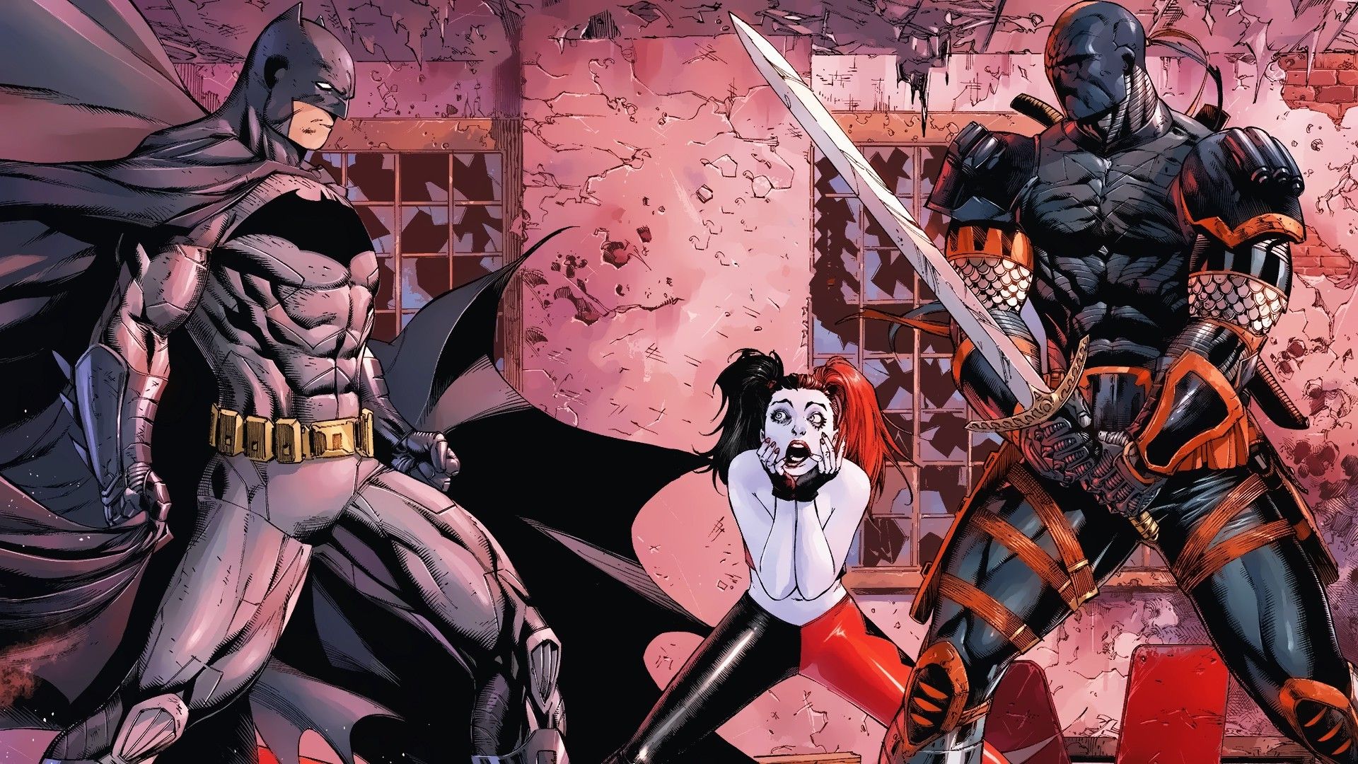 Batman Deathstroke Harley Quinn DC Comics Wallpaper:1920x1080