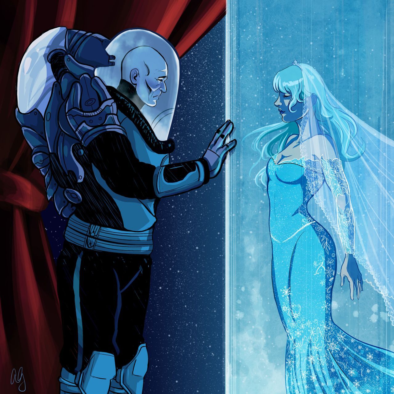 lilcoffeebean: “ A commission for my friend chibicthulhu of Mr. Freeze and his wife Nora. Heart of Ice is one of my f. Batman artwork, Batman art, Batman universe