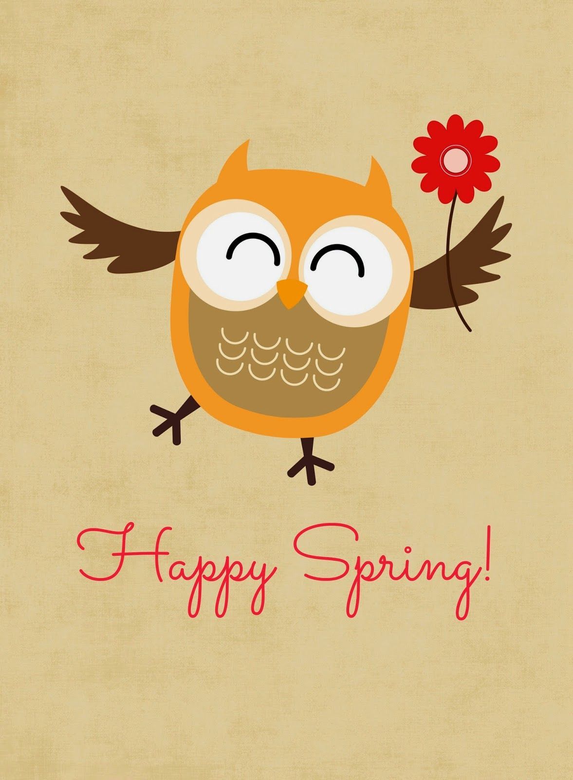 Welcome Spring W Four Free Printables To My Crafts. Spring Printables, Happy Spring, Owl Printables