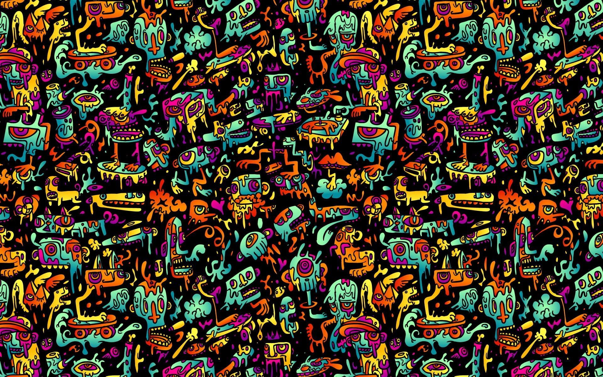 multicolored doodle wallpaper #abstract #colorful P #wallpaper #hdwallpaper #desktop. Abstract wallpaper, Desktop wallpaper art, Wallpaper doodle