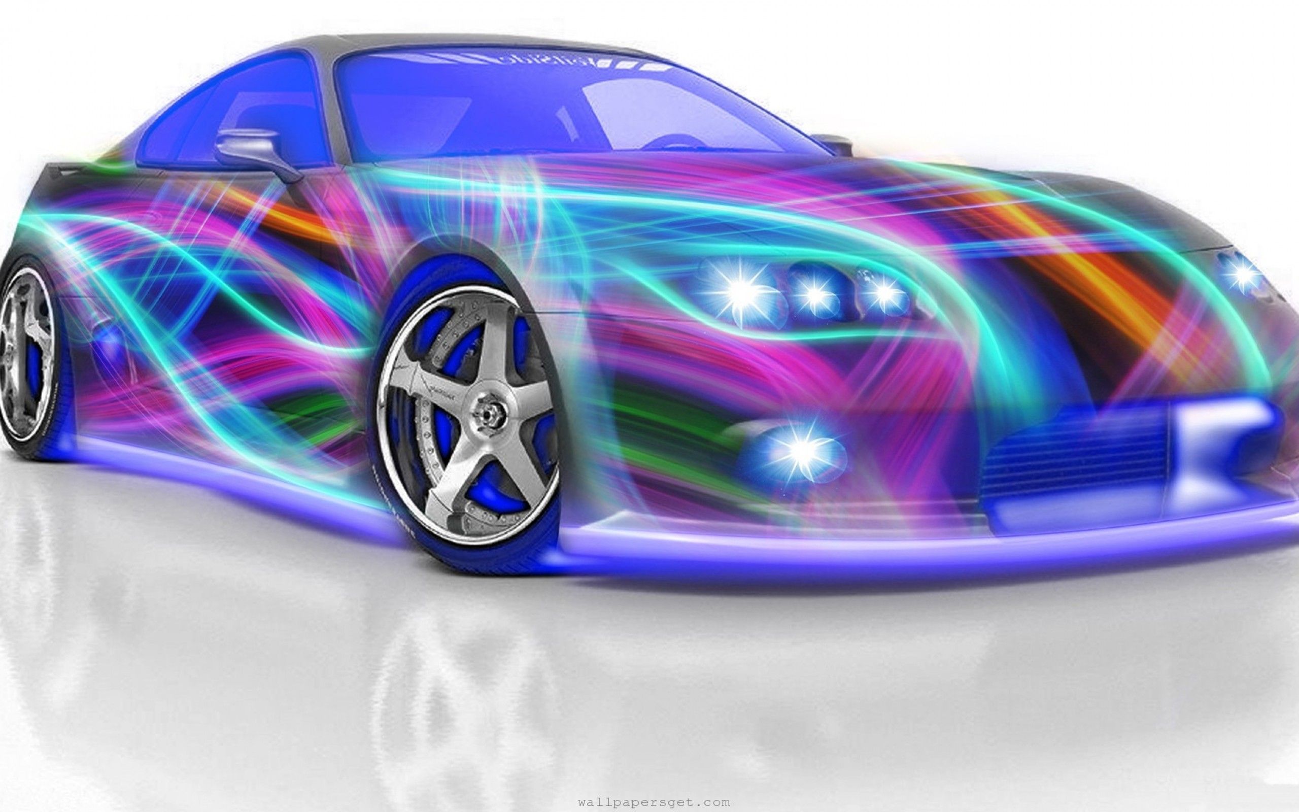 Amazing Graphic Design BackgroundD Car HD Wallpaper Background Wallpaper. Zonters. Neon car, Car wallpaper, Car