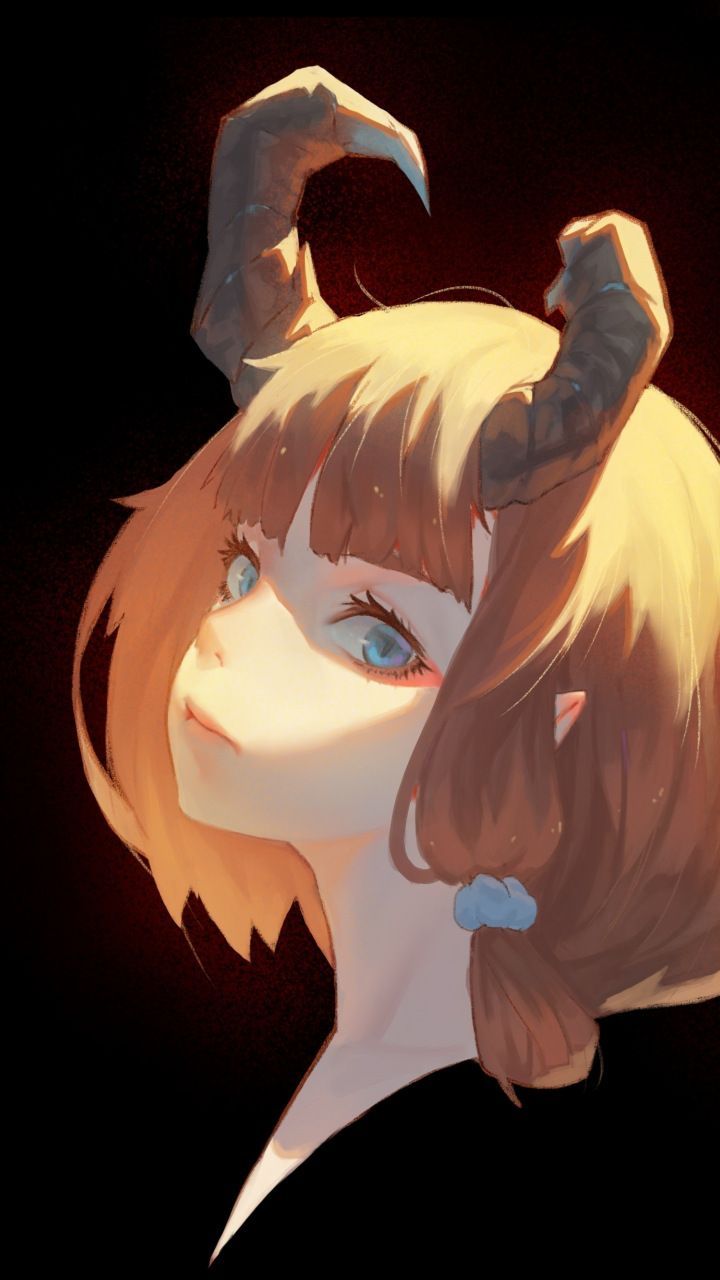 anime girl with horns