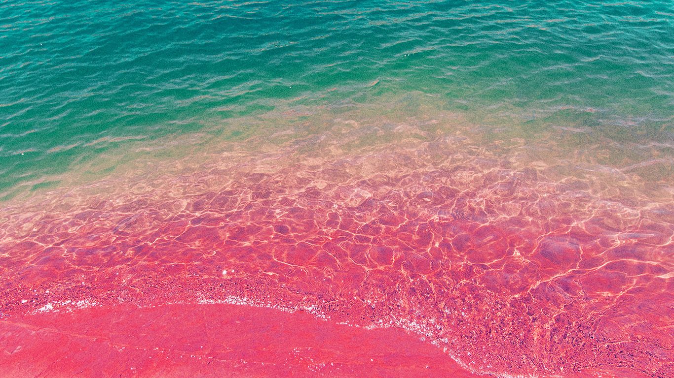 wallpaper for desktop, laptop. sea water beach summer nature pink