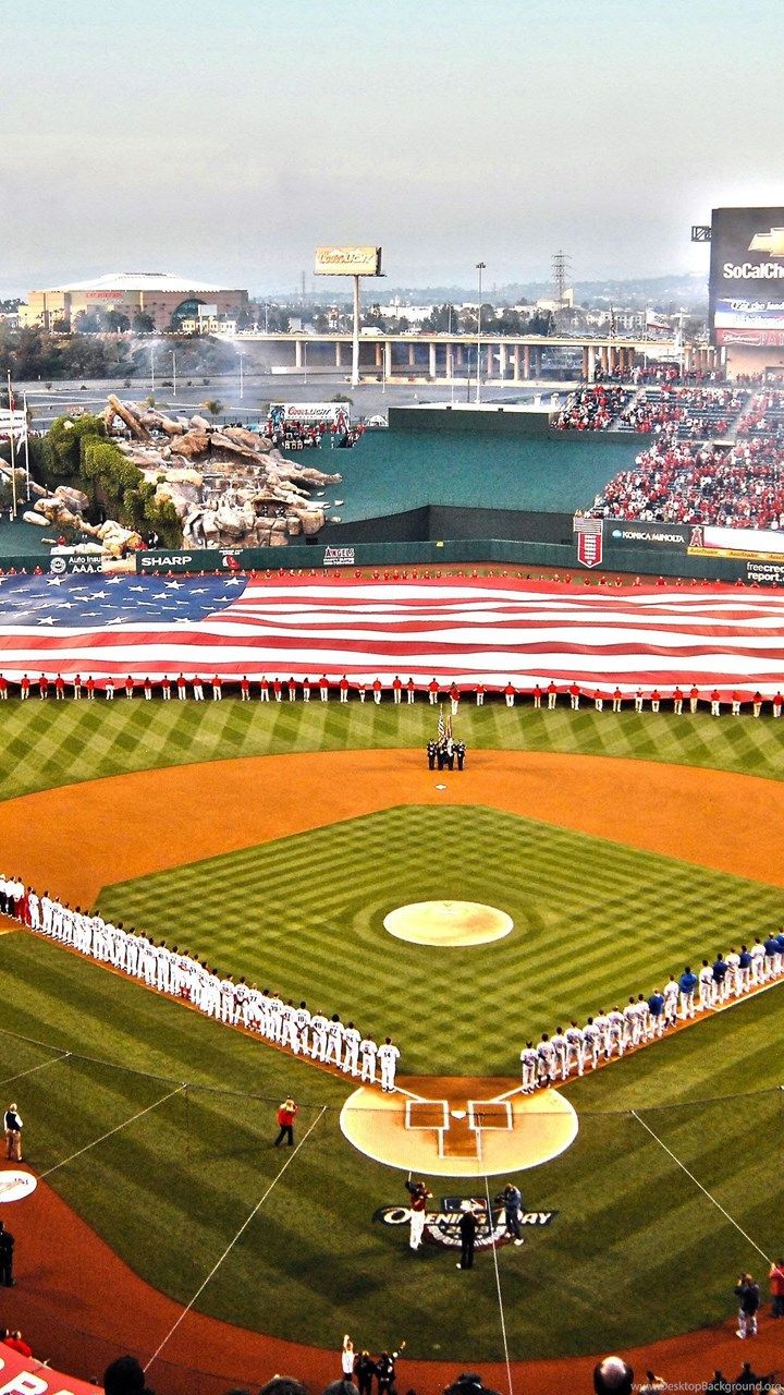 Los Angeles Angels ballpark Angel Stadium of Anaheim California Desktop Background