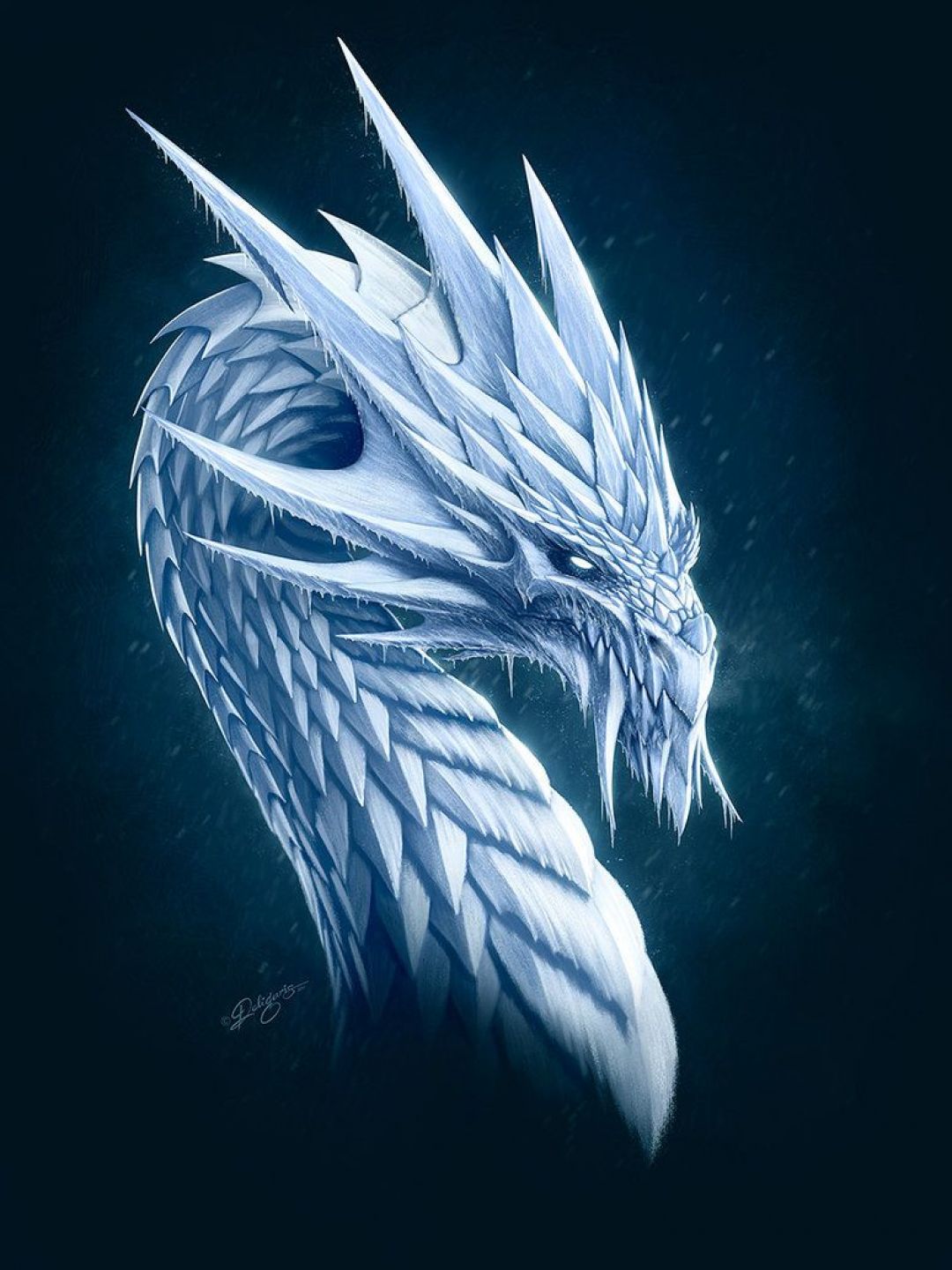 Ice Dragon, iPhone, Desktop HD Background / Wallpaper (1080p, 4k) (1080x1440) (2021)