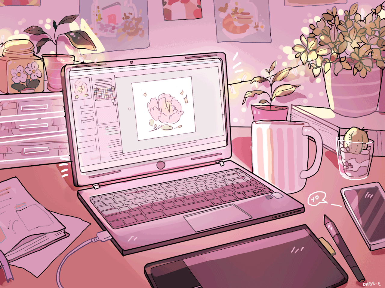 Laptop Vintage Anime Aesthetic Wallpaper