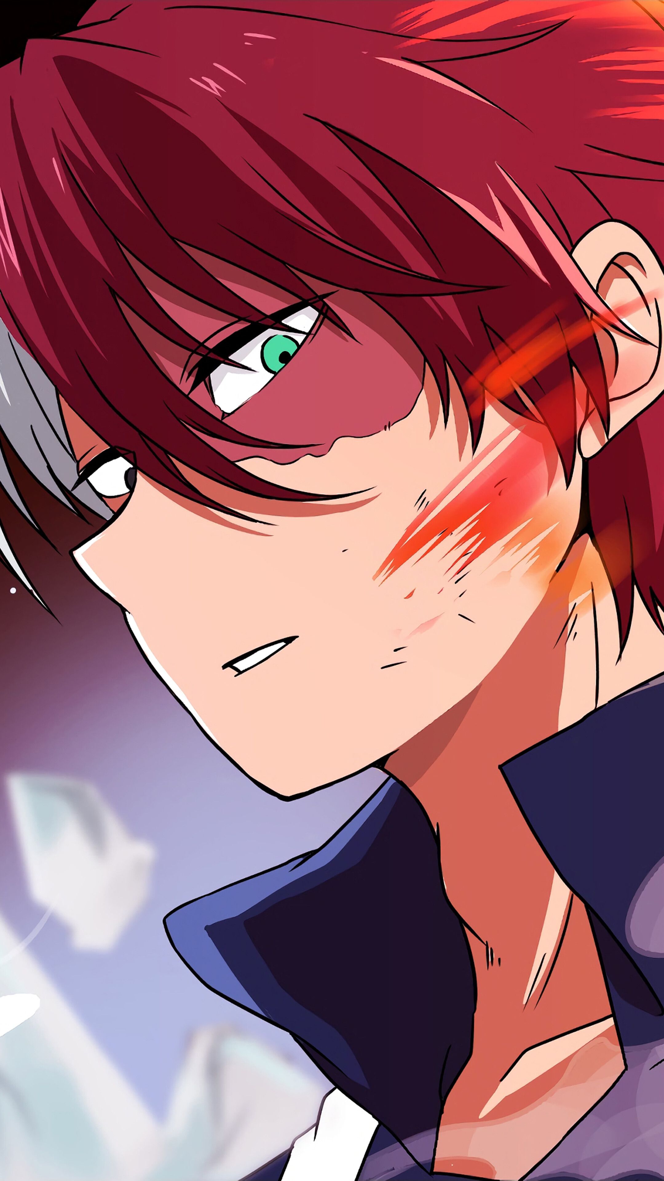 Shoto Todoroki, Fire, My Hero Academia, 4K phone HD Wallpaper, Image, Background, Photo and Picture