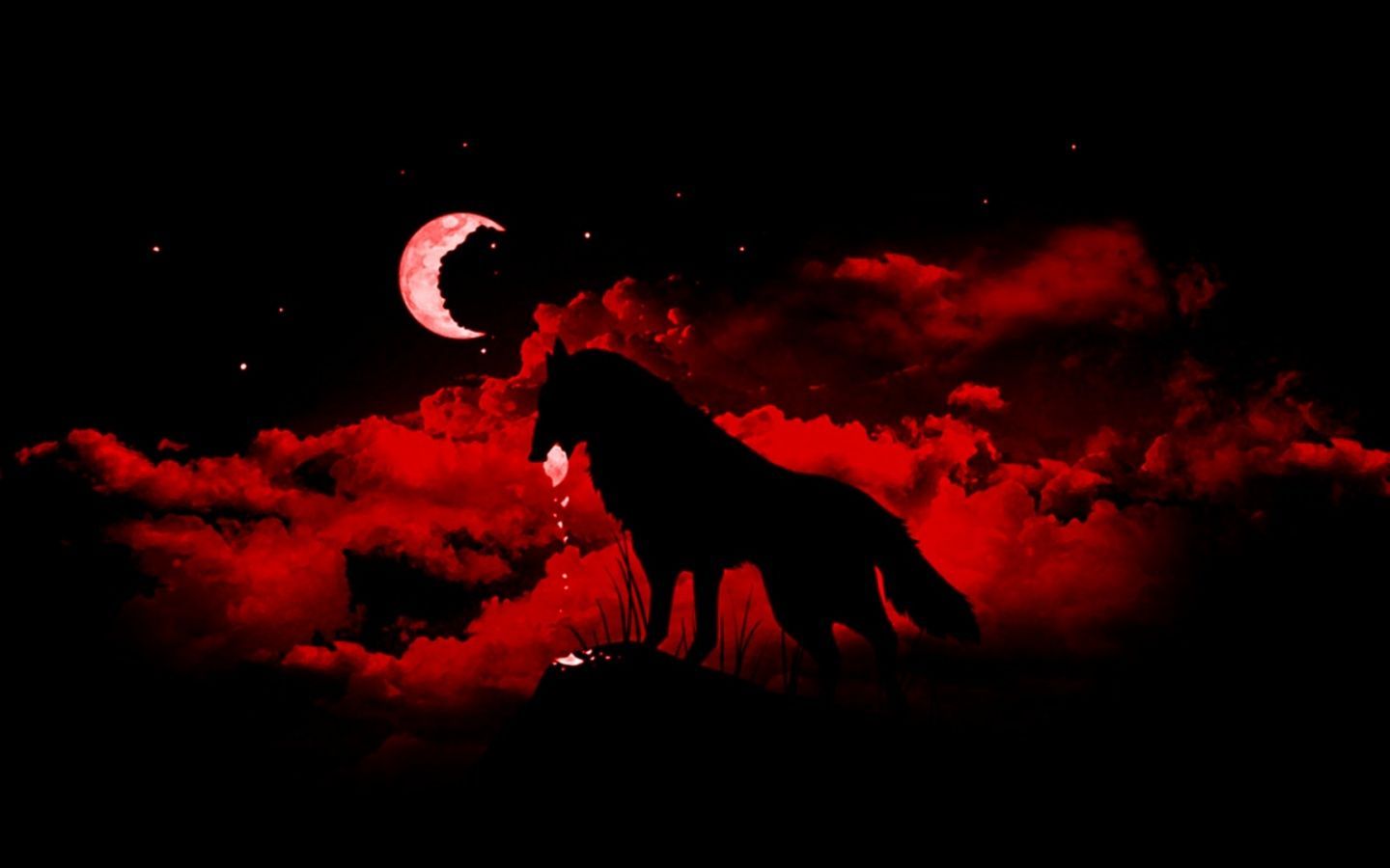 Red Moon Wolf Wallpaper