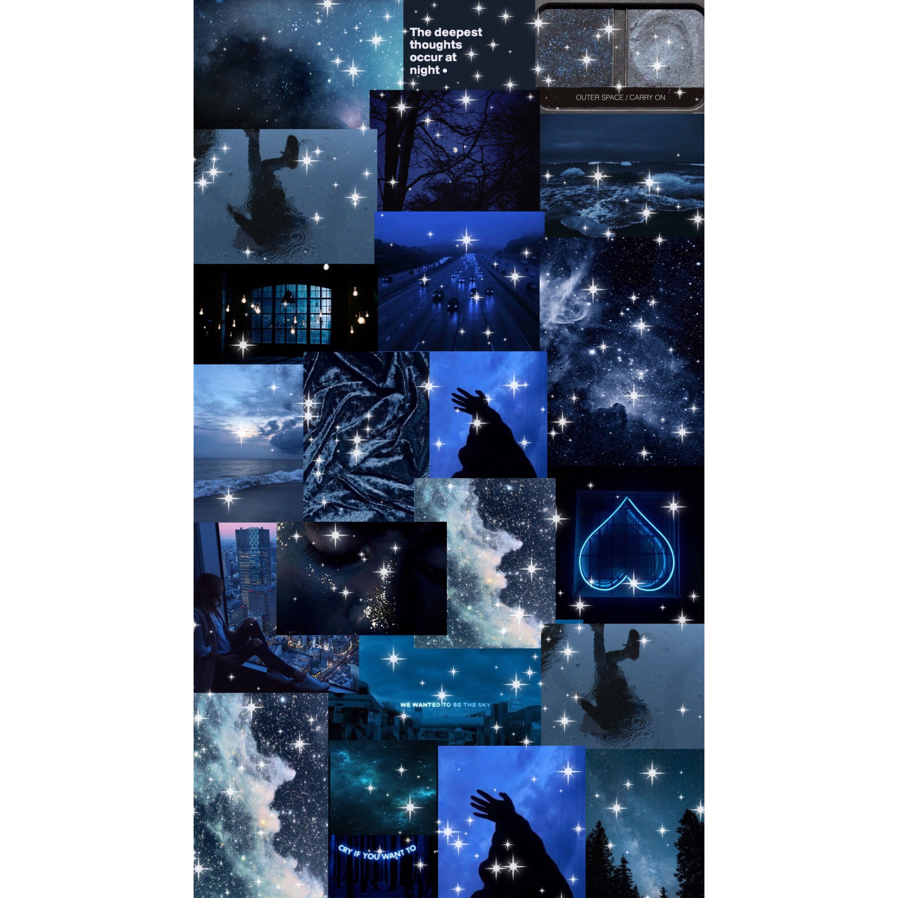 Blue Aesthetic Background Blue Collage Wallpaper Wallpaper Portal