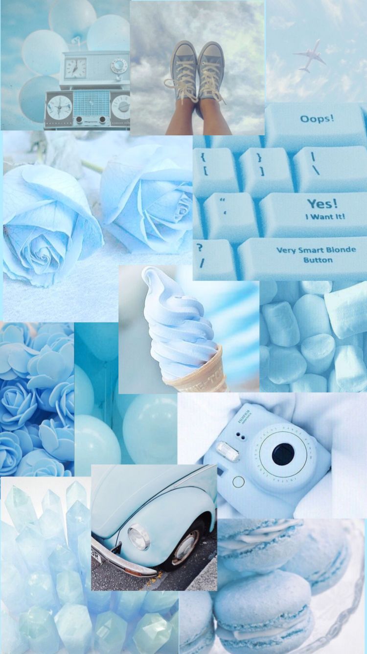 Pastel blue collage