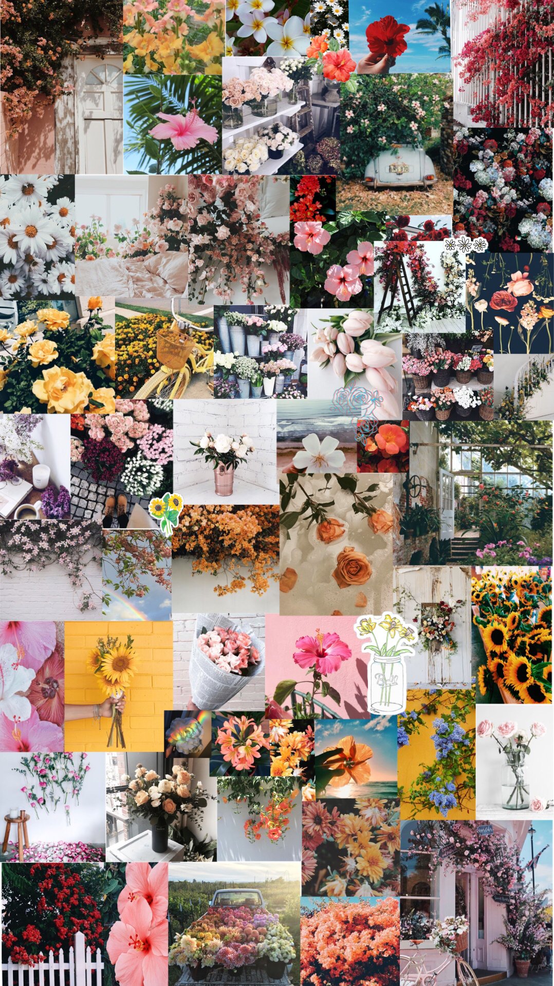 Collage Flower iPhone Wallpaper Free Collage Flower iPhone Background