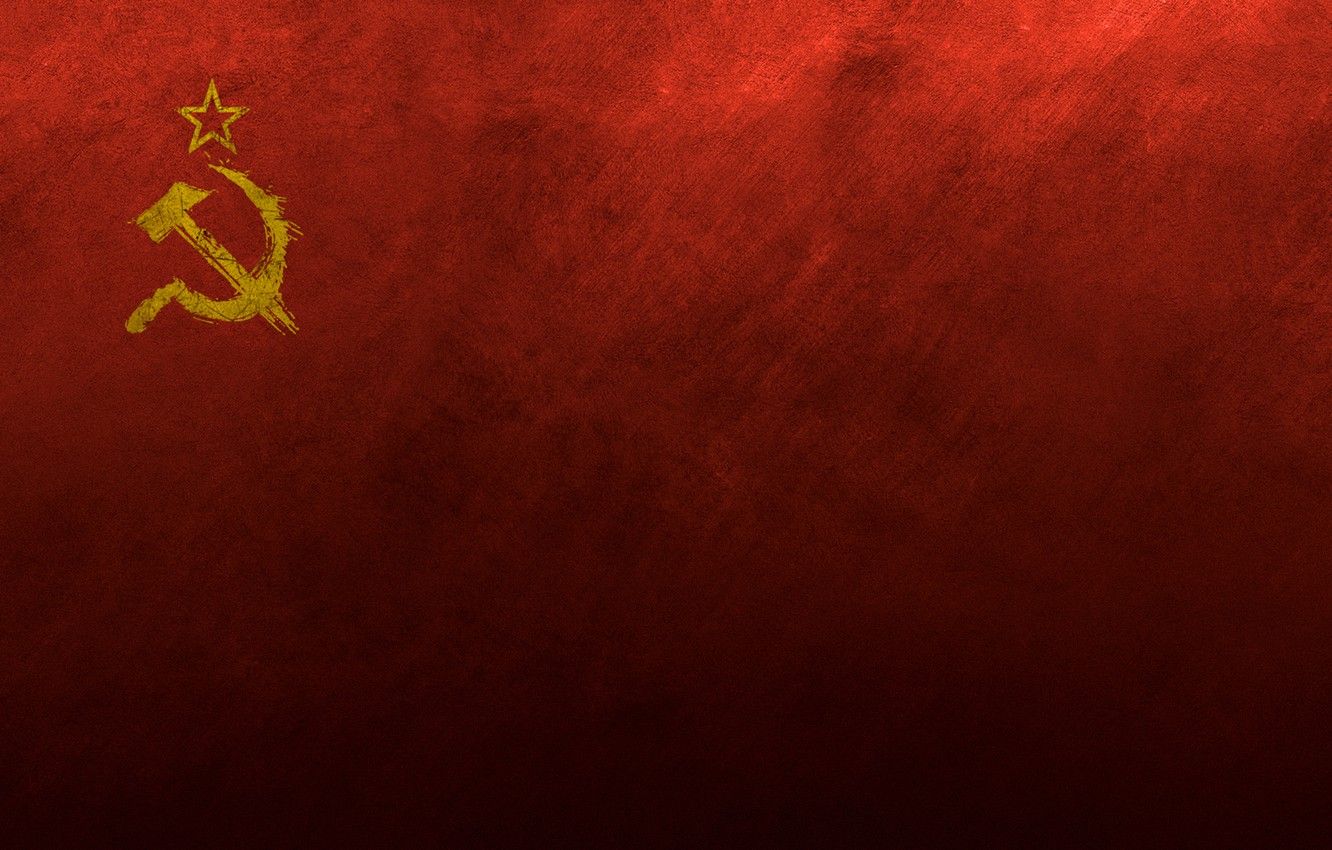 Wallpaper red, flag, USSR, the hammer and sickle, roughness, the flag of the USSR image for desktop, section текстуры