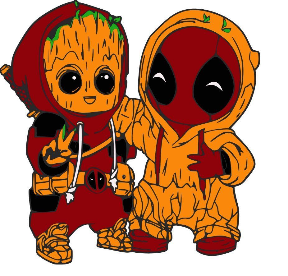 Guardians of the Galaxy Groot as Deadpool SVG. Etsy. Cute disney wallpaper, Baby disney characters, Cute animal drawings kawaii