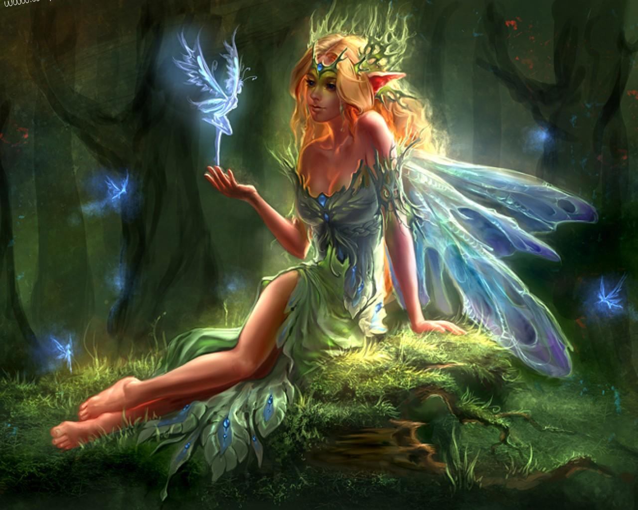 Download Forest elf and the little fairies HD wallpaper for your mobile cell phone