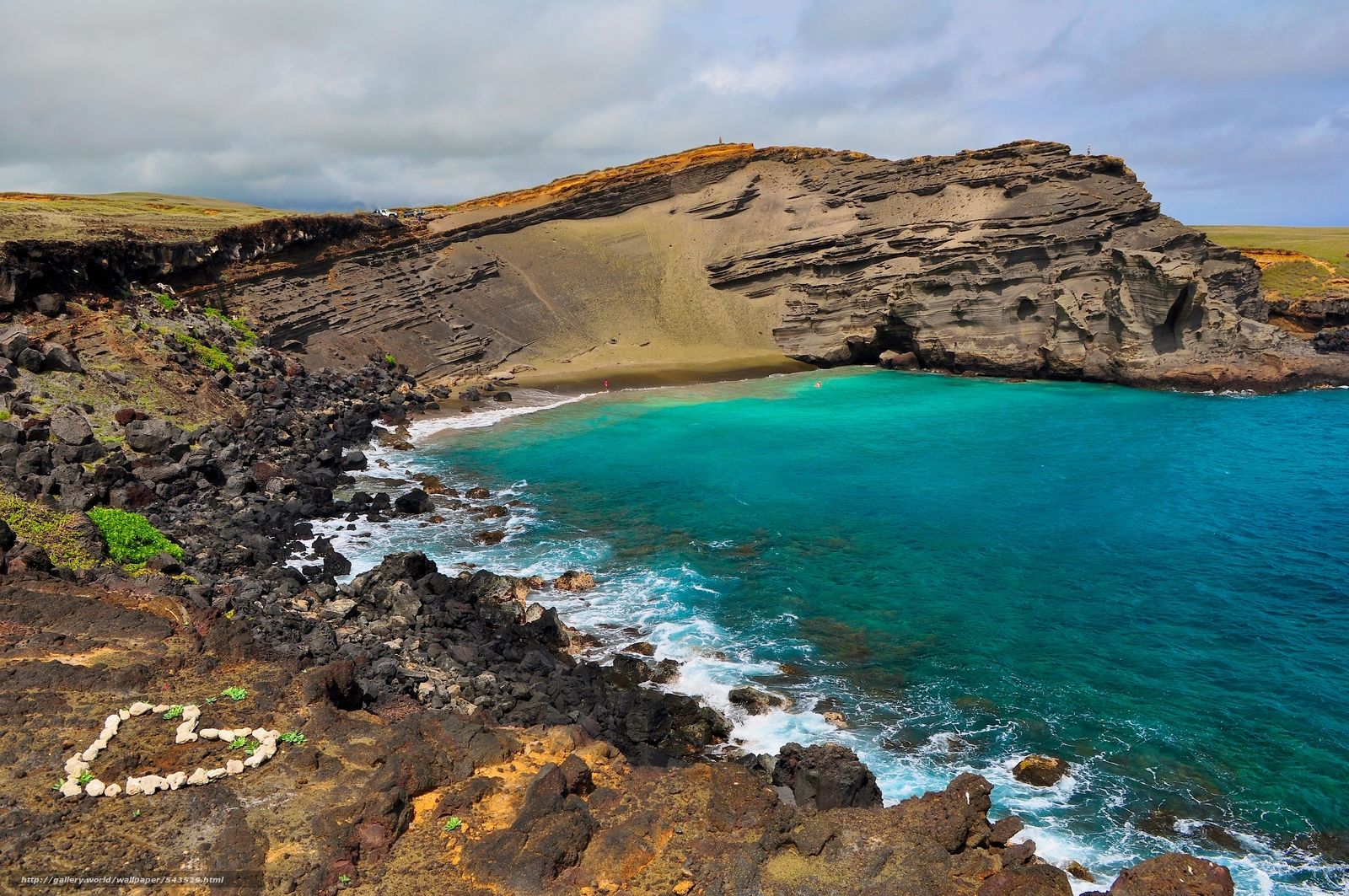 Download wallpaper Green Sand Beach, The Big Island, Hawaii. free desktop wallpaper in the resolution 4288x2848