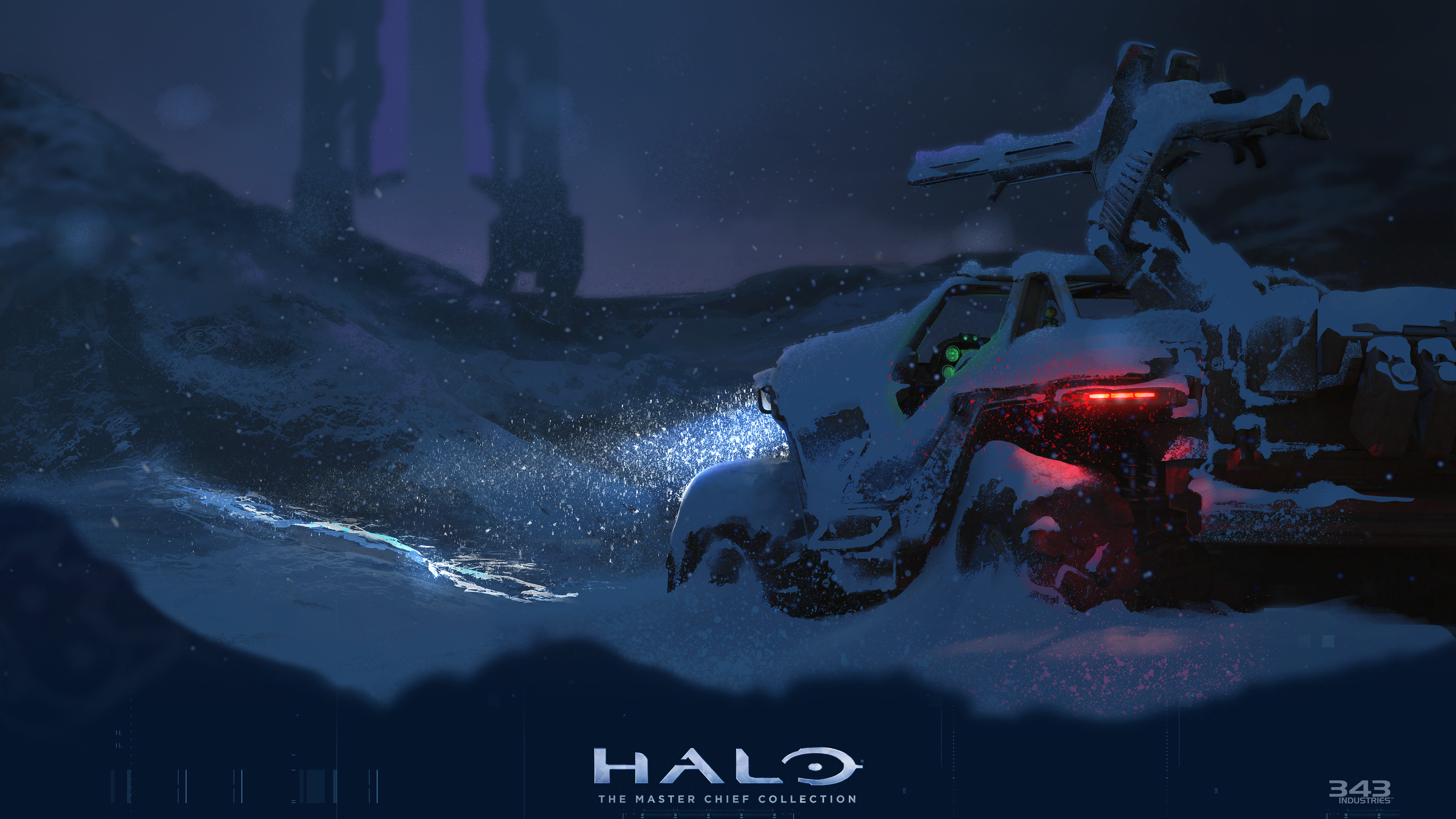 Halo MCC Happy Halodays Winter Warthog 4k Wallpaper (No Logos)